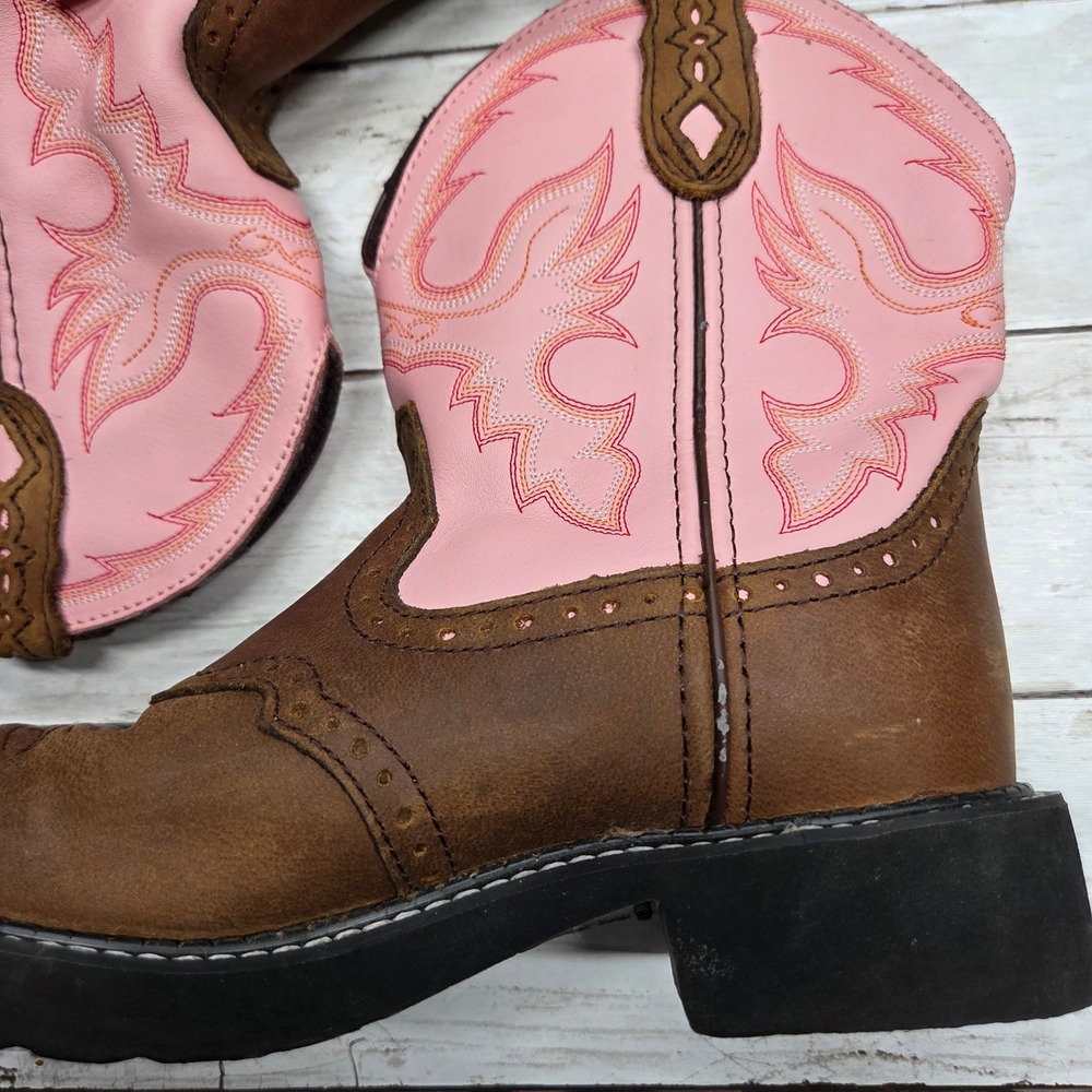 Justin Gypsy L9901 Western Cowgirl Boots Womens 5.5B Brown Pink Leather - Picture 7 of 12